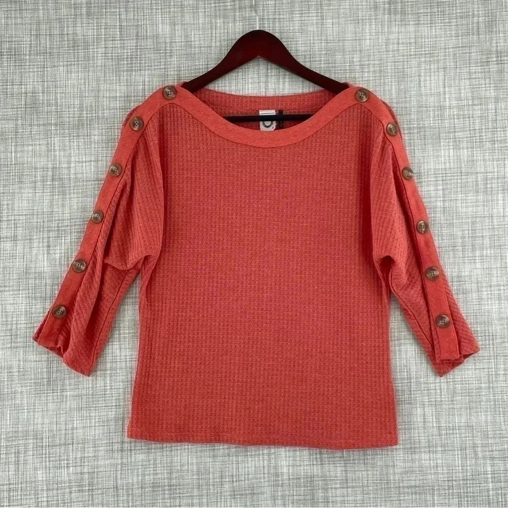 Anthropologie Akemi + Kin waffle knit shirt womens size small 1286